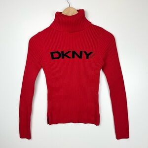 Vintage DKNY Ribbed Red Turtleneck Sweater